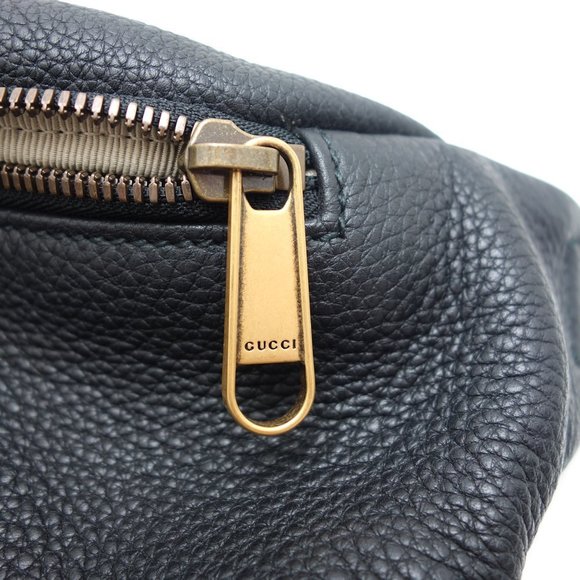 Gucci Print Logo Belt Bag Sherry Line Body Bag Leather Black - Picture 5 of 7